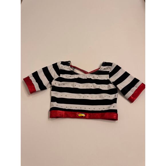 Semi-Custom French Girl Costume Dance Size MC Stones Added Red/Black/White - Picture 4 of 6